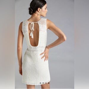 NWOT Anthropologie Line & Dot Crochet Dress Ivory Size Small